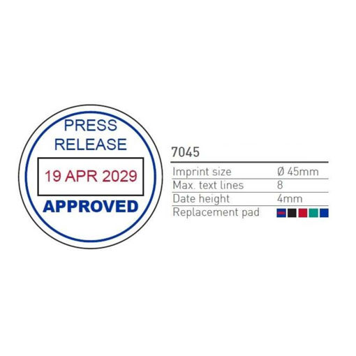 Picture of CUSTOMISED RUBBER STAMP 7045 - 45MM DIAMETER